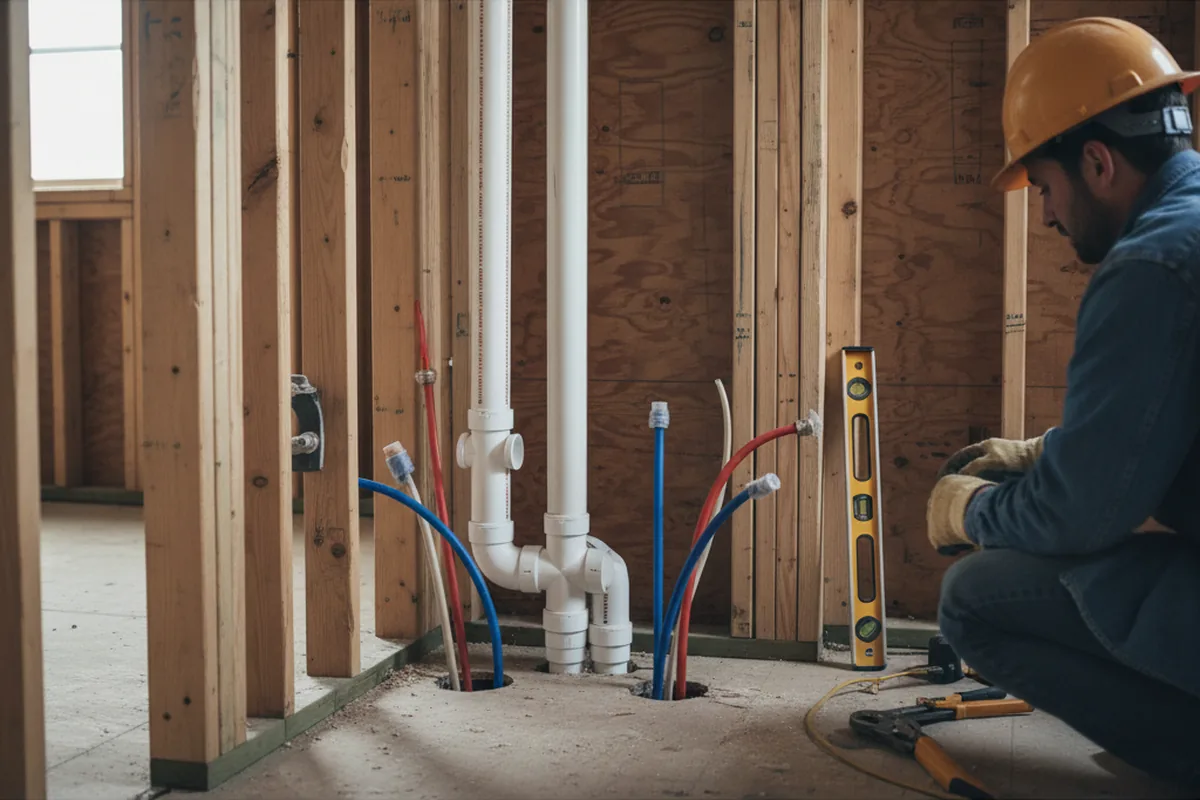 Drain and supply rough-in during Drain Cleaning in Campbell Hill